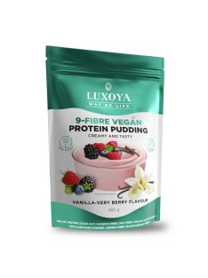   LUXOYA 9-FIBRE VEGAN PROTEIN PUDDING 9 FÉLE NÖVÉNYI ROSTTAL 450 g - Vanília-erdei gyümölcs ízű