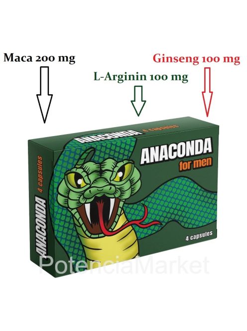 ANACONDA POTENTIAL ENHANCEMENT CAPSULES FOR MEN - 4 PCS